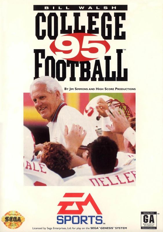 Bill Walsh College Football box art for Sega Genesis